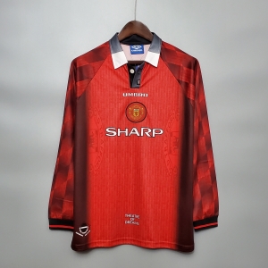 Retro Long Sleeve 96/97 Manchester United Home Soccer Jersey