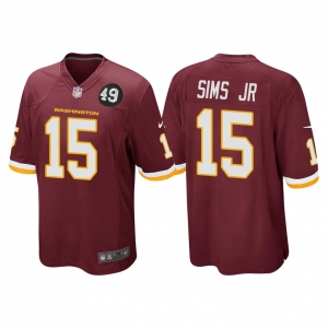 Men's #15 Steven Sims Jr. Burgundy Bobby Mitchell Uniform Patch Player Limited Team Jersey