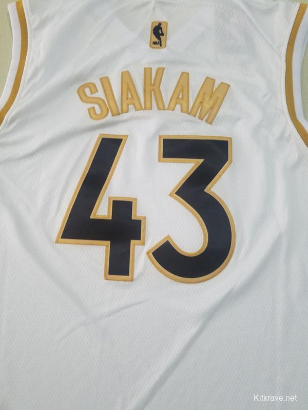 Pascal Siakam 43 White Golden Edition Jersey