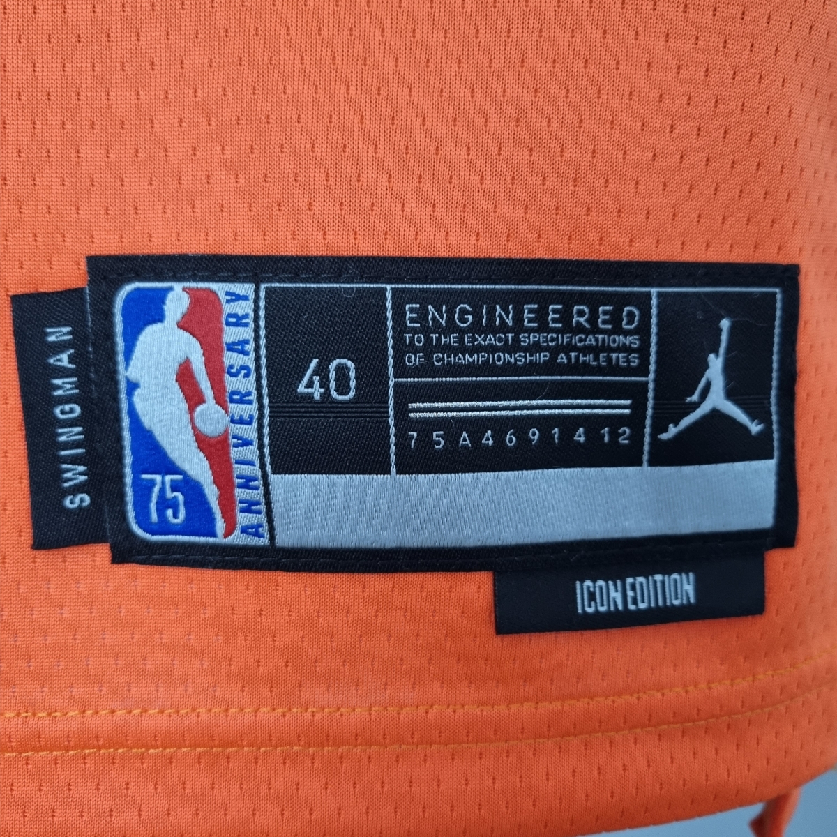 75th Anniversary BOOKER#1 Phoenix Suns Jordan Theme Orange NBA Jersey