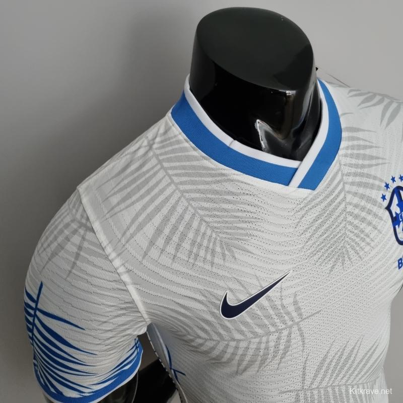 2022 Brazil Player Version Classic White Soccer Jersey