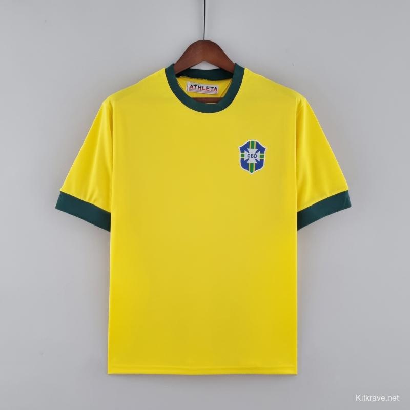 Retro Brazil 1970 Home Soccer Jersey