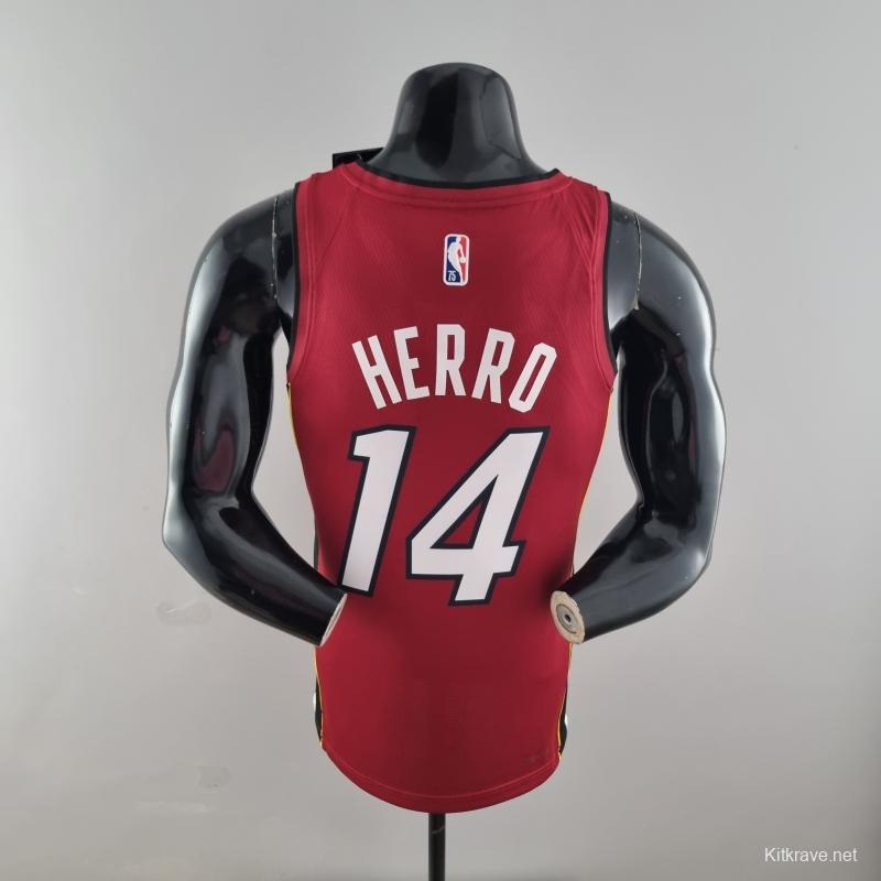 75th Anniversary Miami Heat Jordan HERRO#14 Burgundy NBA Jersey