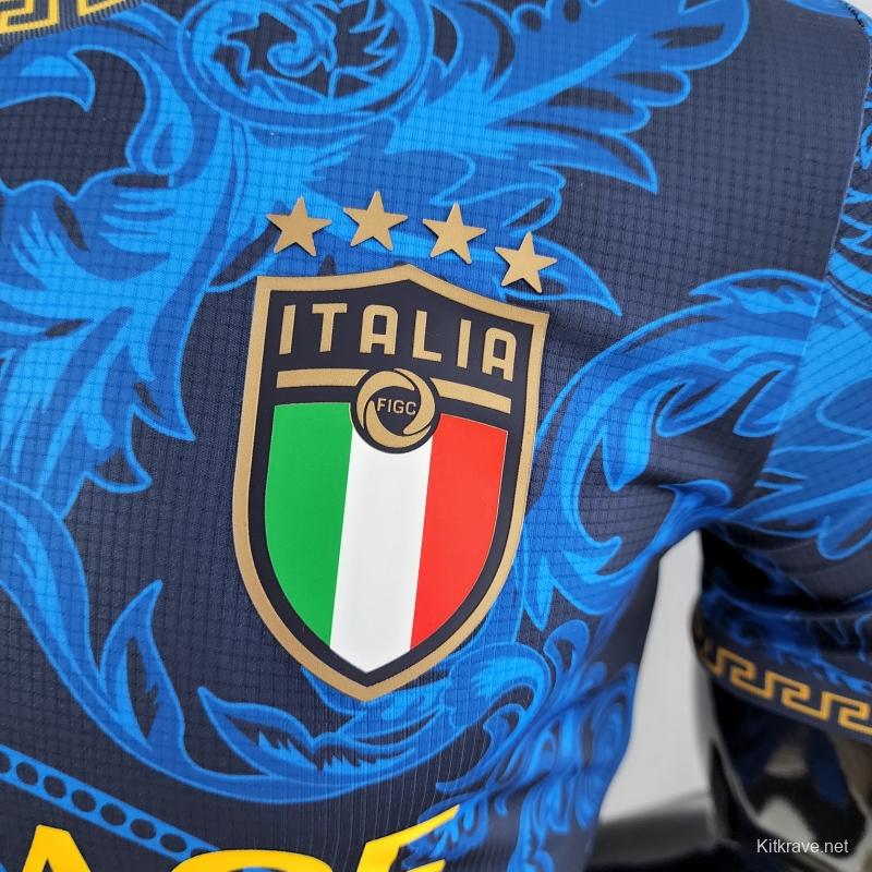 Player Version 2022 Italy X Versace Blue Jersey