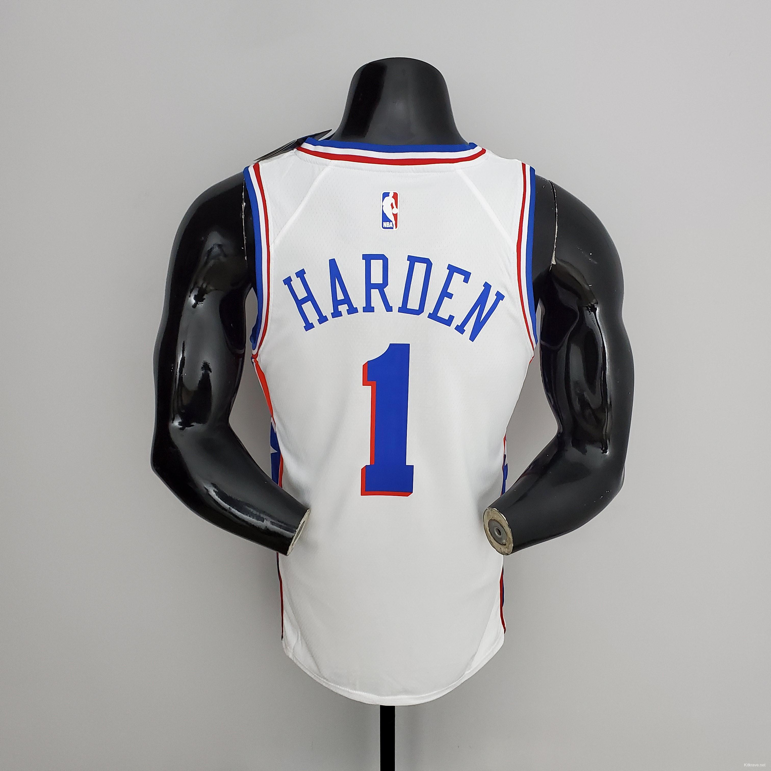 NBA 76ers Harden #1 V-Neck White