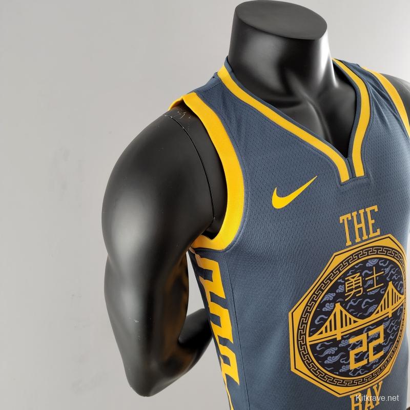 2018 WIGGINS #22 Golden State Warriors Grey NBA Jersey