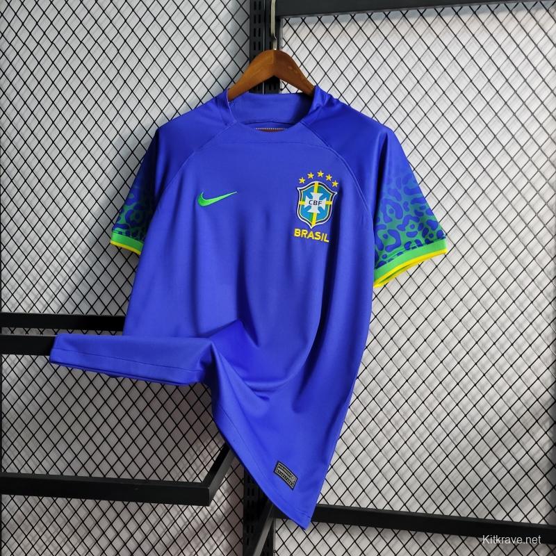 2022 Brazil Away National Team World Cup Soccer Jersey With Special Dragon Namesets