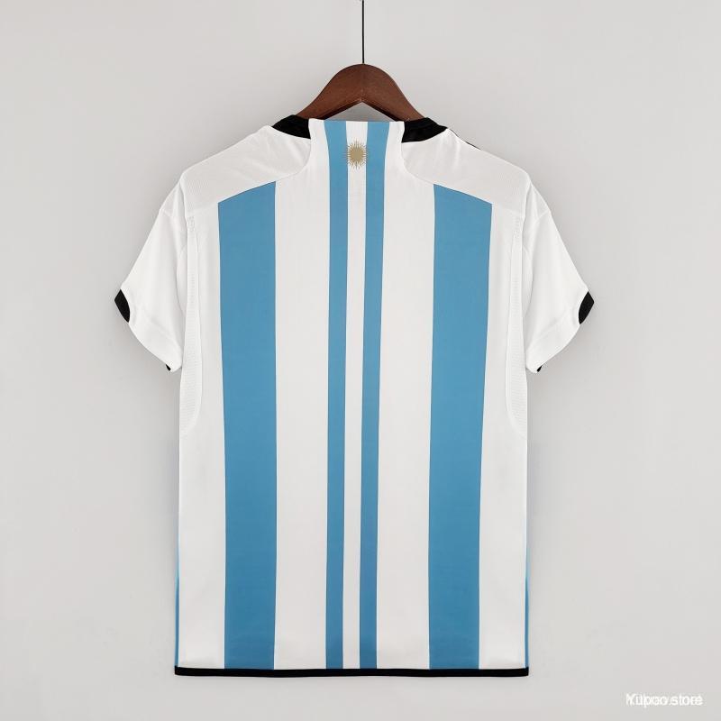 3 Stars 2022 Argentina Home Jersey CAMPEONES DEL MUNDO Printing