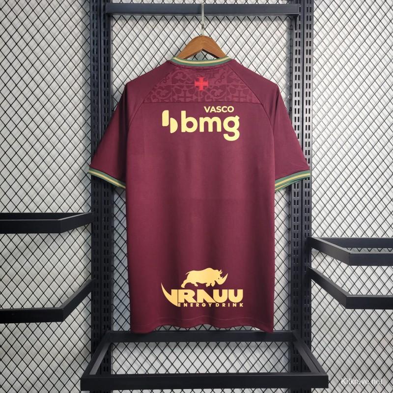 23/24 Vasco Da Gama Wine Color Jersey With Full Sponsors