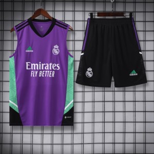 23-24 Real Madrid Purple Vest Jersey+Shorts