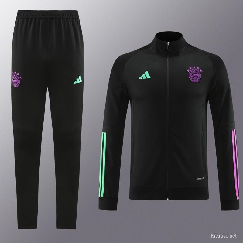 23/24 Bayern Munich Black/Purple Full Zipper +Pants