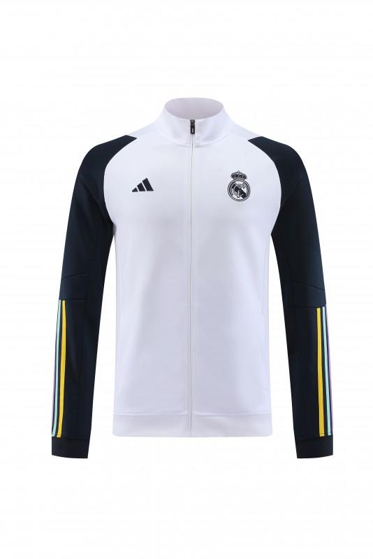 23/24 Real Madrid White Full Zipper Jacket+Pants