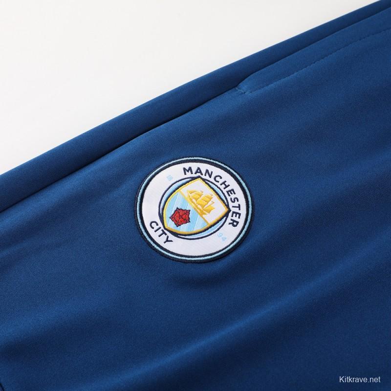 23/24 Manchester City Blue Half Zipper Jacket+Pants