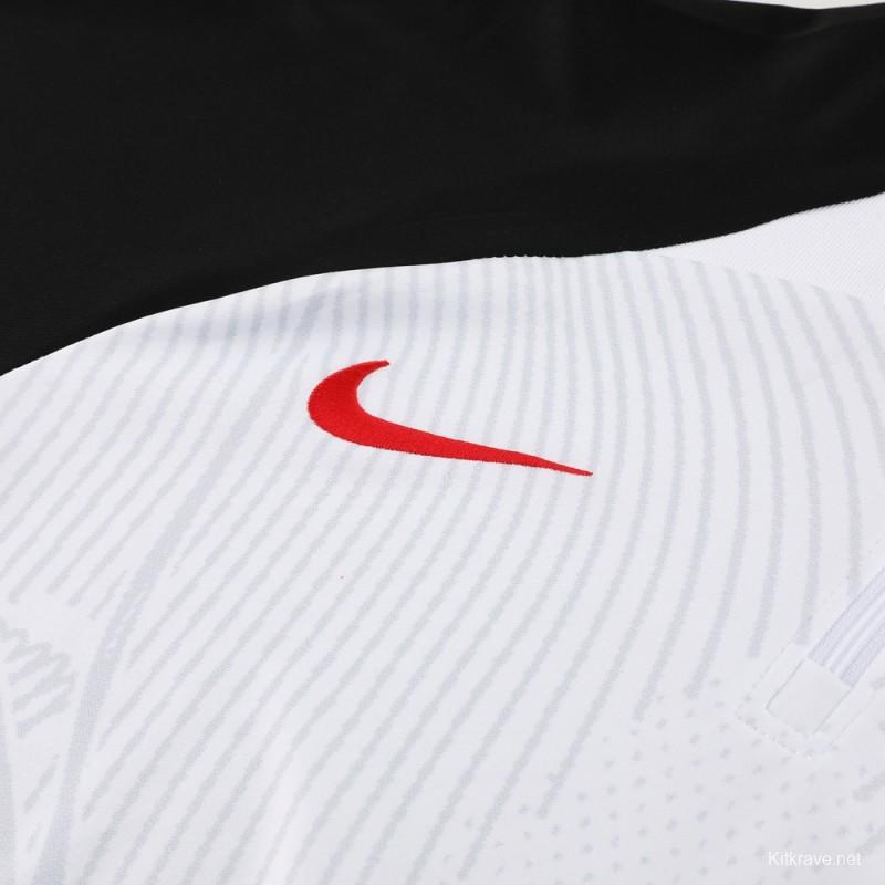 2024 Nike White/Black Half Zipper Jacket+Pants