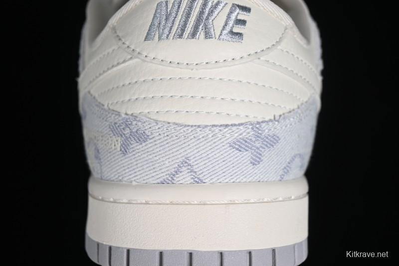 Nike SB Dunk Low LV Collaboration - Tie-Dye Denim Glow in the Dark Anniversary Custom Low-Top Casual Sneakers - FC1688-192