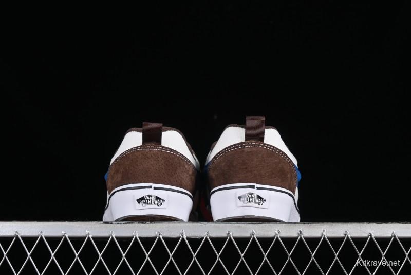 Vans Classics Knu Skool White Blue Brown Colorblock Chunky Tongue Skate Shoes - VN0009QCDMV