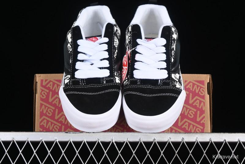 Vans Classics Knu Skool Checkerboard Graffiti Chunky Tongue Skate Shoes - VN0009QC6BT