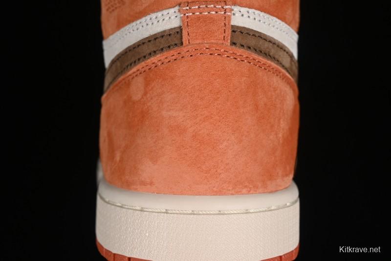 Nike Air Jordan 1 High OG Basketball Shoes in Dusted Clay & Dune Colorway - FQ2941-200