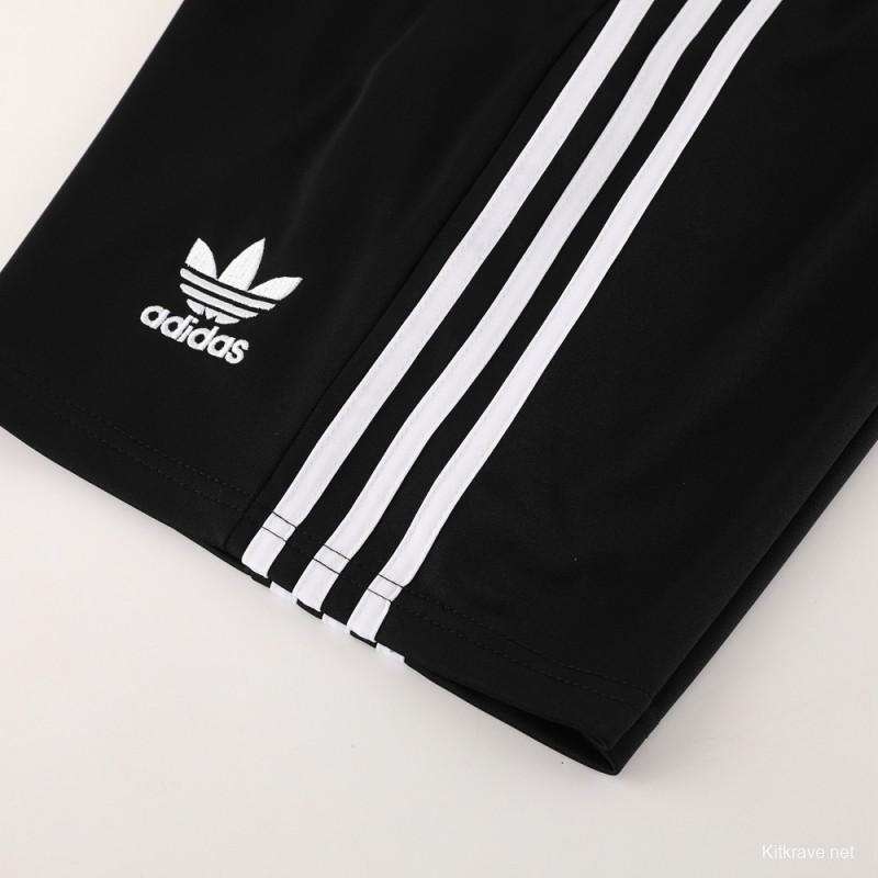 24/25 Adidas Original Black Short Sleeve Jersey+Shorts