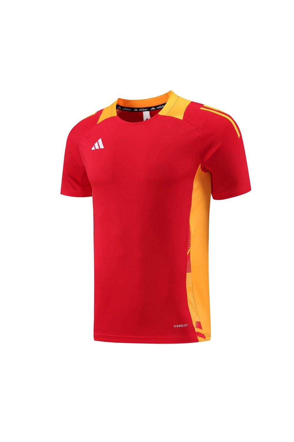 2024 Adidas Red/Yellow Short Sleeve Jersey+Shorts