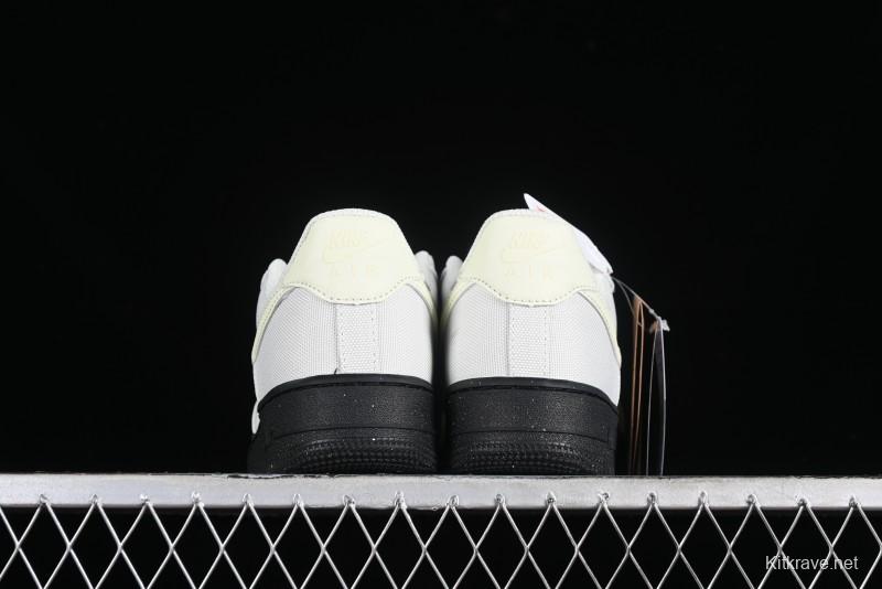 Nike Air Force 1 '07 Low White Black Canvas Casual Sneakers - FJ4160-002