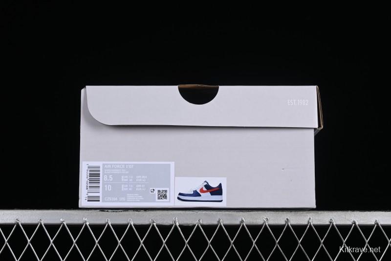 Nike Air Force 1 '07 Low White Blue Red Casual Shoes - CZ9164-100