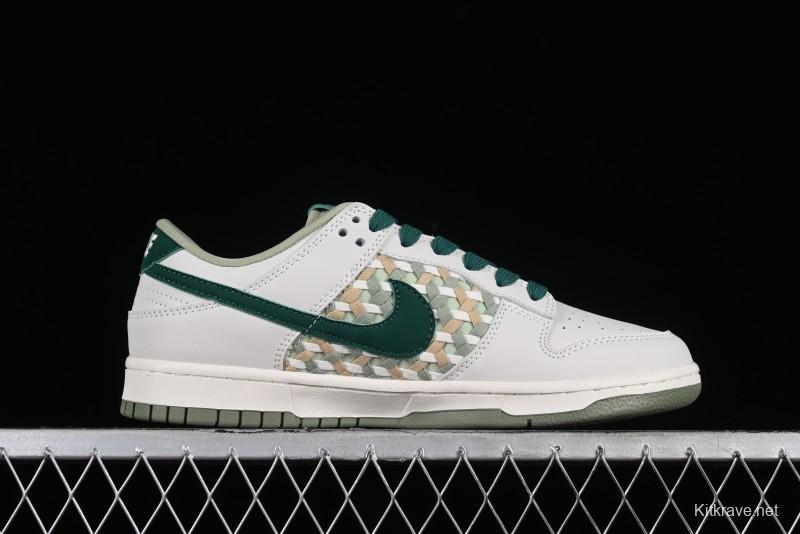 Nike SB Dunk Low UN Collaboration - White Green Swoosh Anniversary Custom Low-Top Casual Skate Shoes - DQ1098-359