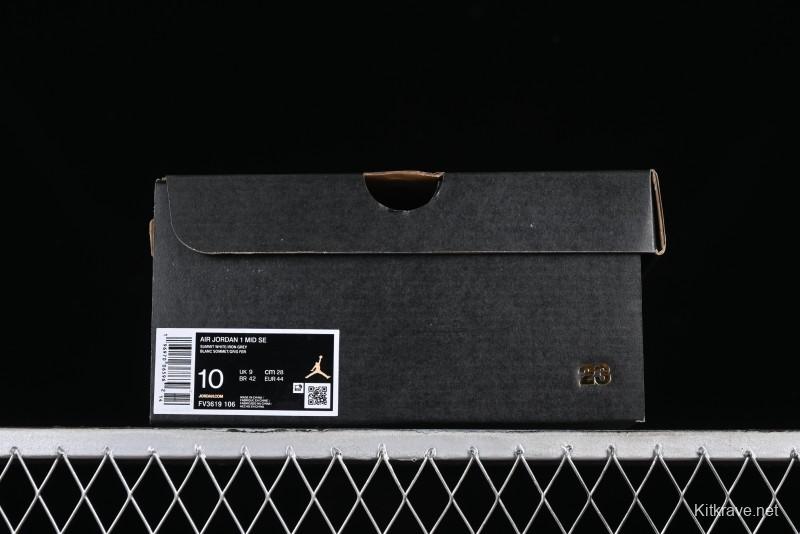 Nike Air Jordan 1 Mid "Flight Vintage" Retro Basketball Shoes with Washed Color Design - FV3619-106