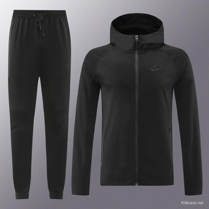 24/25 Nike Black Hoodie Full Zipper Jacket +Long Pants