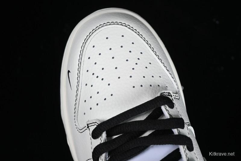 Nike Supreme x SB Dunk Low Casual Skate Shoes in Black and Beige - RM2308-237