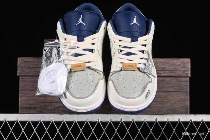 Nike Air Jordan 1 Low AJ1 Retro Basketball Shoes Panda Prank Voyage Theme - 553558-414