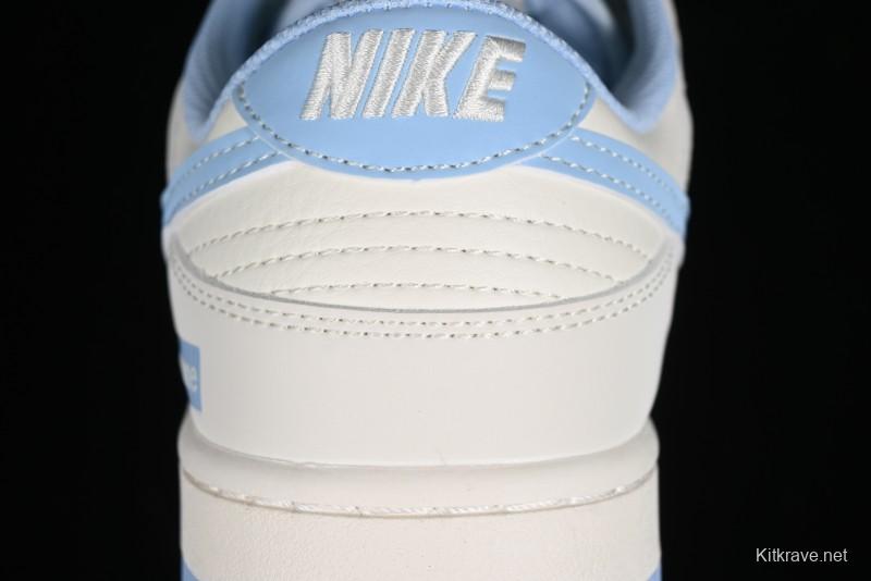 Nike SB Dunk Low Supreme Collaboration - Sky Blue Canvas Anniversary Custom Low-Top Casual Skate Shoes - BB6698-513