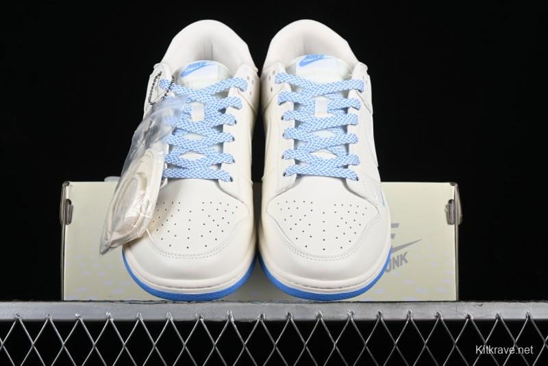 Nike SB Dunk Low LV Collaboration - Beige Navy Anniversary High-End Custom Low-Top Casual Skate Shoes - XX2025-322