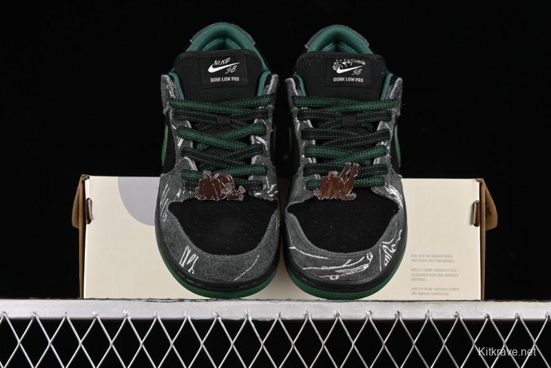 Nike There Skateboards x Nike SB Dunk Low Graffiti Art Style Collaboration SB Low Top Casual Skate Shoes - HF7743-001