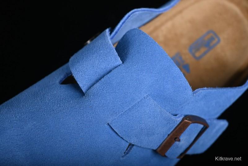 Birkenstock Arizona Soft Footbed Sandals with Suede Leather and Lambswool Lining - Original Blue