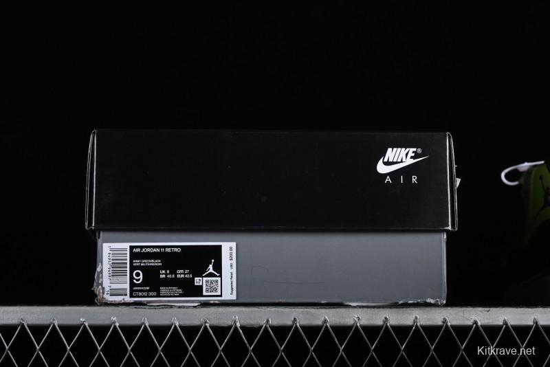 Nike Air Jordan 11 Retro High Top Basketball Shoes in Black Green - CT8012-300