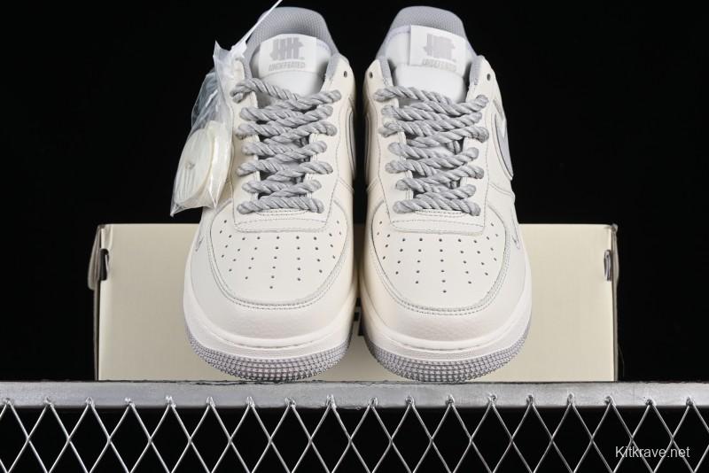 Nike Undefeated Air Force 1'07 Low Casual Sneakers in Beige Hemp with Reflective Details - UT2023-203