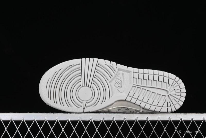 Nike SB Dunk Low LV Collaboration - Beige Denim Anniversary High-End Custom Low-Top Casual Skate Shoes - JH8310-947