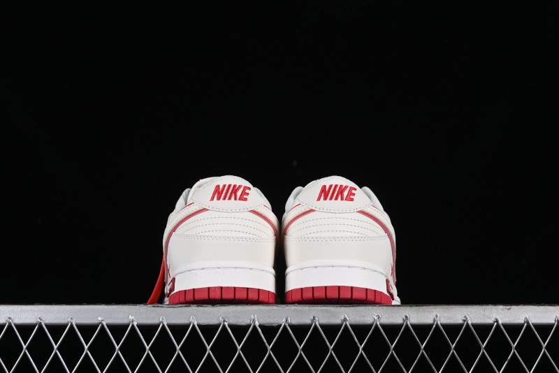 Nike SB Dunk Low Supreme Collaboration - Beige Red Mini Swoosh Anniversary Custom Low-Top Casual Skate Shoes - DJ2024-004
