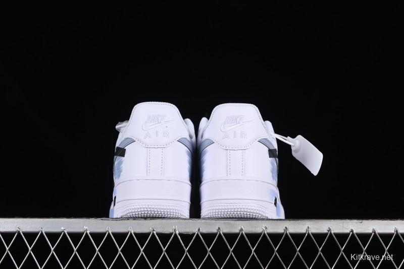 Nike Air Force 1 '07 Low Casual Sneakers with Two-Tone Shadow Swoosh and Custom Anime Art - CW2288-111