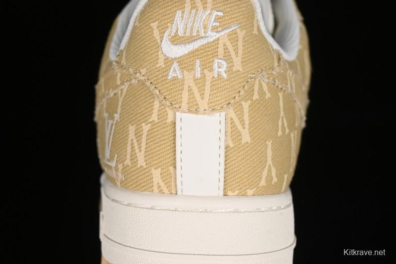 Nike Air Force 1 '07 Low LV Collaboration - Khaki Double Swoosh Low-Top Casual Sneakers - HD1968-027