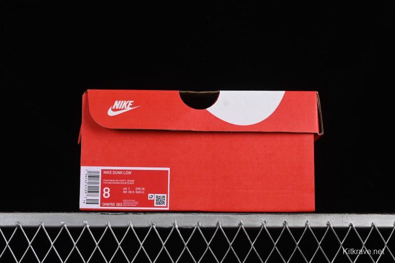 Nike SB Dunk Low Casual Skate Shoes in White, Orange, and Black - DH9765-003