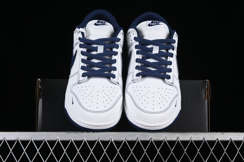 Nike Supreme x SB Dunk Low Collaboration - Navy Blue Anniversary High-End Custom Low-Top Casual Skate Shoes - DY1503-005