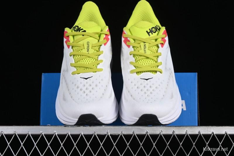 HOKA ONE ONE Clifton 9 Lightweight Knit Mesh Running Shoes with Enhanced Cushioning - 1127895 BVR