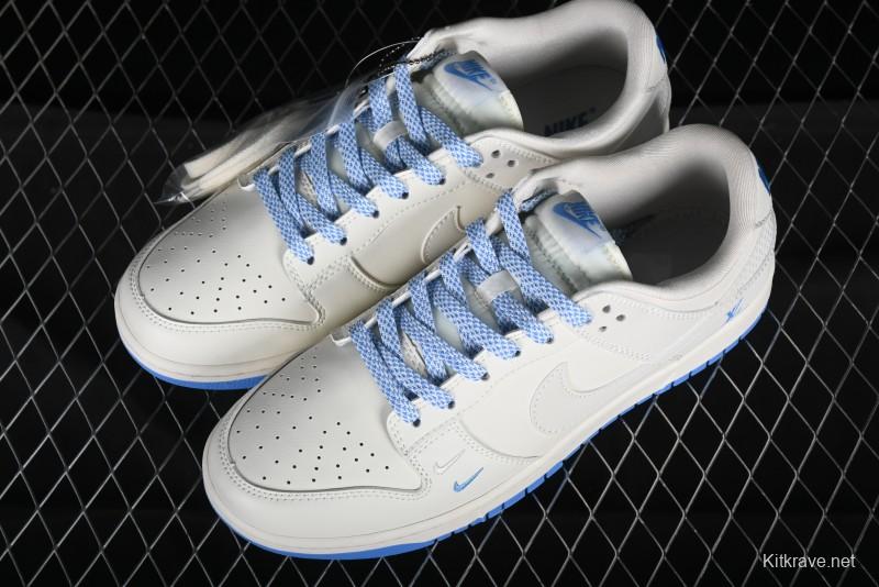 Nike SB Dunk Low LV Collaboration - Beige Navy Anniversary High-End Custom Low-Top Casual Skate Shoes - XX2025-322