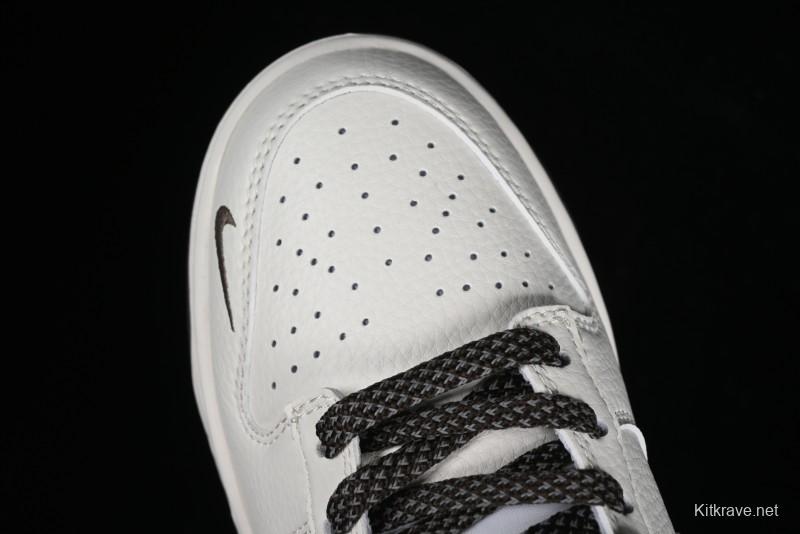 Nike SB Dunk Low BAPE Collaboration Anniversary Edition - White with Brown Swoosh Low-Top Casual Skate Shoes - XD6188-019