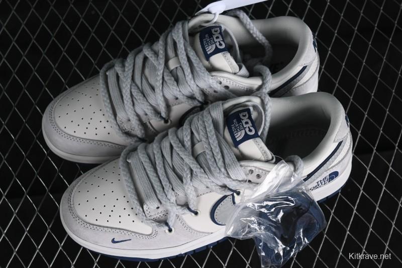 Nike SB Dunk Low The North Face Collaboration - Grey Blue Pig 8 Starry Sky Anniversary High-End Custom Low-Top Casual Skate Shoes - XX2025-311