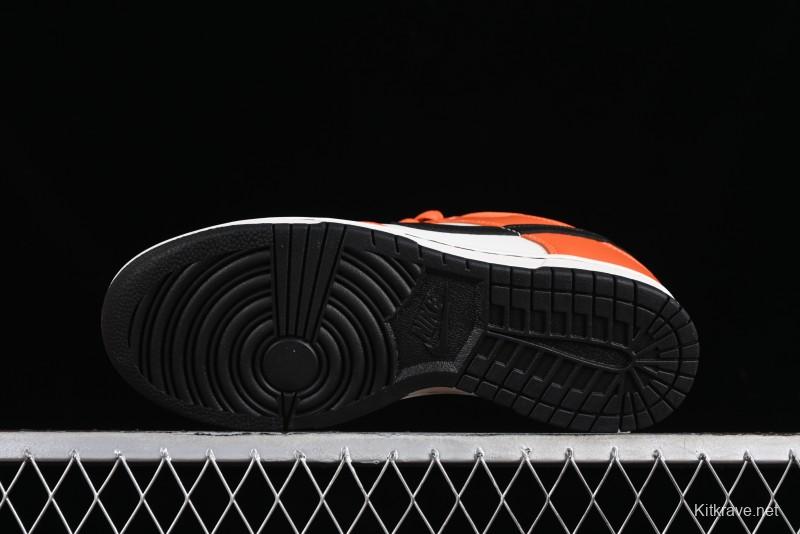 Nike SB Dunk Low Casual Skate Shoes in White, Orange, and Black - DH9765-003