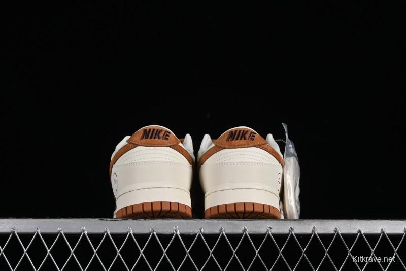 Nike SB Dunk Low Lightning Collaboration - Beige Brown Colorway with Small Brown Swoosh Anniversary High-End Custom Low-Top Casual Skate Shoes - XD1688-031