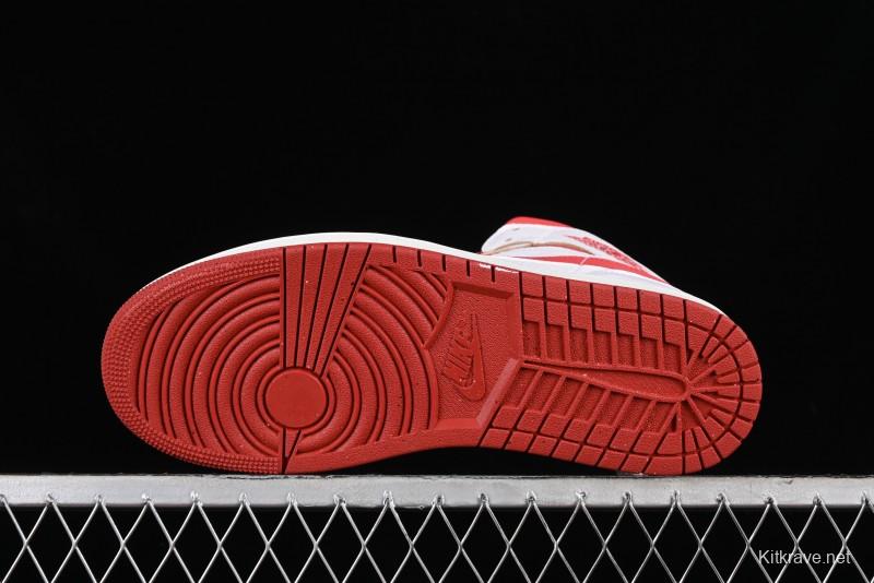 Nike Air Jordan 1 Mid Basketball Shoes in White/Orange/Red - FJ3458-160